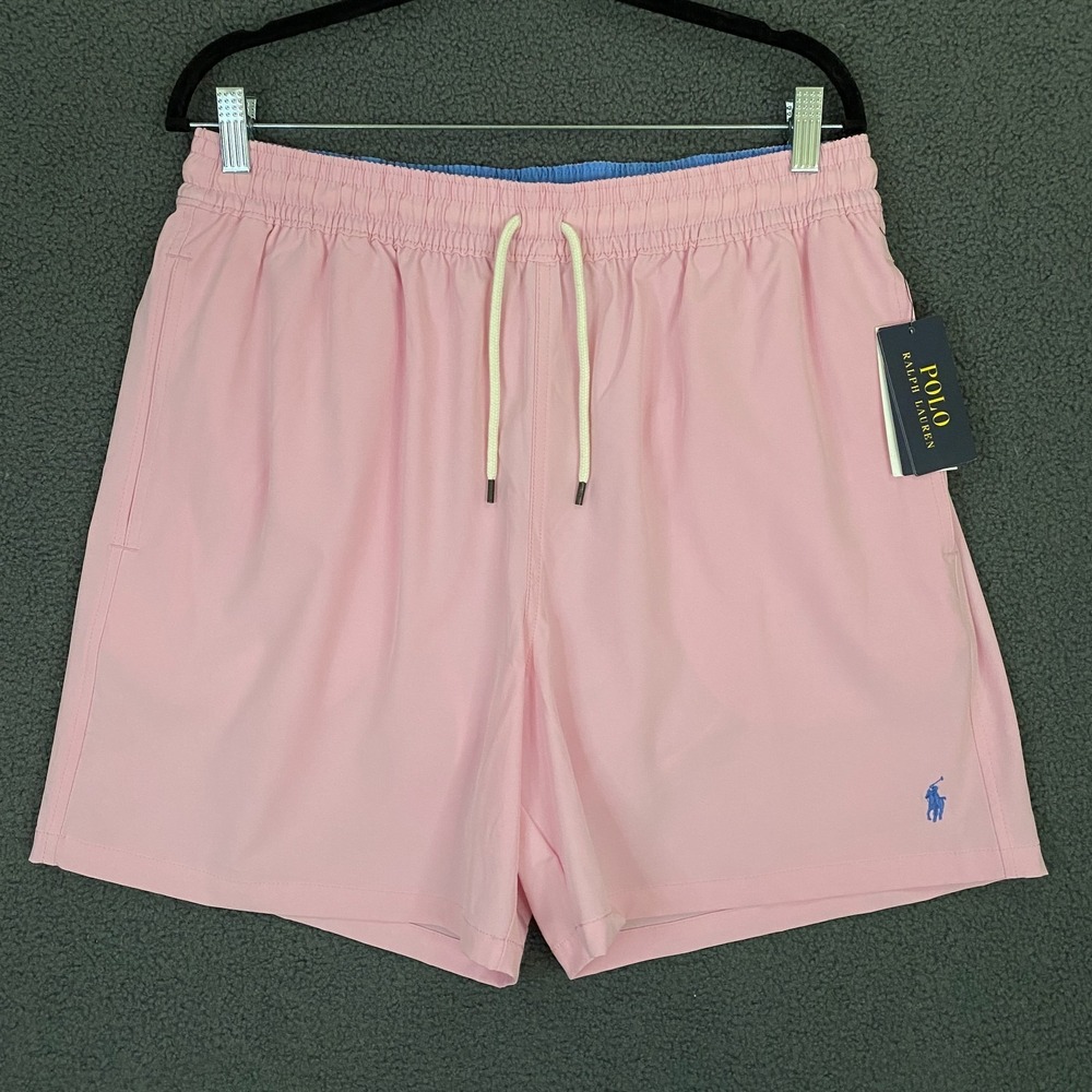 Polo Ralph Lauren 5.75 Inch Traveler Classic Swim Trunk Men XL Pink Pony Stretch
